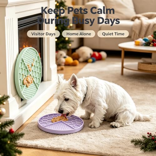 2 Pack Dog Cat Lick Mat, BPA Free Silicone Honeycomb Suction Cups