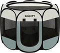Dog Cat Playpen, Puppy Pet Crate Tent Cage, Home Enclosure Kennel - color: Grey, size: L(45"L x 45"W x 23"H)