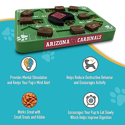 Pets First NFL Arizona Cardinals Puzzle Toy for Dogs, Slow Feeder Board for Pets, Interactive Doggie Treat Toy - color: ARIZONA CARDINALS