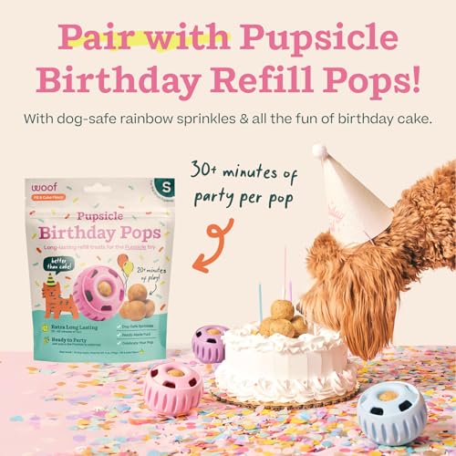 WOOF Pupsicle Interactive Dog Ball Toy for Dogs XL 75 lbs & Up - Pink - color: Pink, size: X-Large