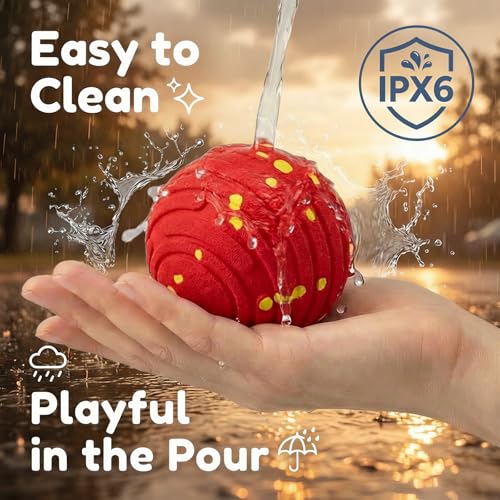Interactive Dog Toys, Smart Interactive Dog Ball with 3 Modes, Auto-Moving&Bouncing, High-Resilience&Chew Resistant E-TPU Dog Ball, IPX6 Waterproof, Indoor&Outdoor Use, Rolling Ball Dogs