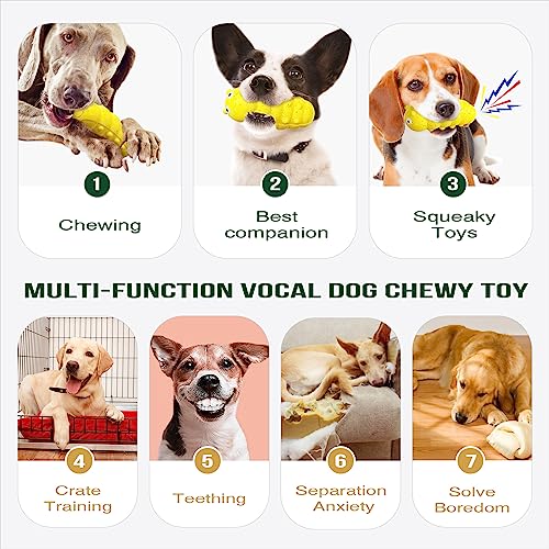LiuMelinda Dog Chew Toys for Aggressive-Chewers - Indestructible Dog Toy for Aggressive Chewer，Tough Chew Toys for Dogs （Rubber Yellow-Insect） - color: 04-Yellow-Insect