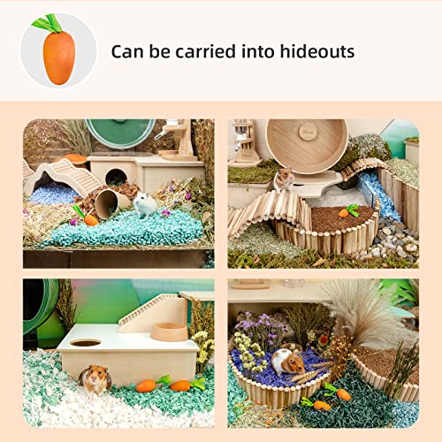 Niteangel Hamster Chew & Decor Toys: Pack of 6 Carrot-Shape & Beech Wood - size: Carrot-Shape