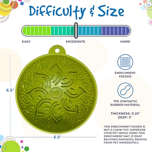 SodaPup Garden Tipsy Bowl eMat – Durable Lick Mat Enrichment Feeder Made in USA from Non-Toxic, Pet-Safe, Food Safe Rubber for Mental Stimulation, Avoiding Overfeeding, Calming, & More - color: Green Garden Tipsy Bowl eMat
