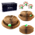 Goosheep 3 Pack Cardboard Cat Scratcher Board,Accordion Toy for Indoor Cats - size: Round-3PK