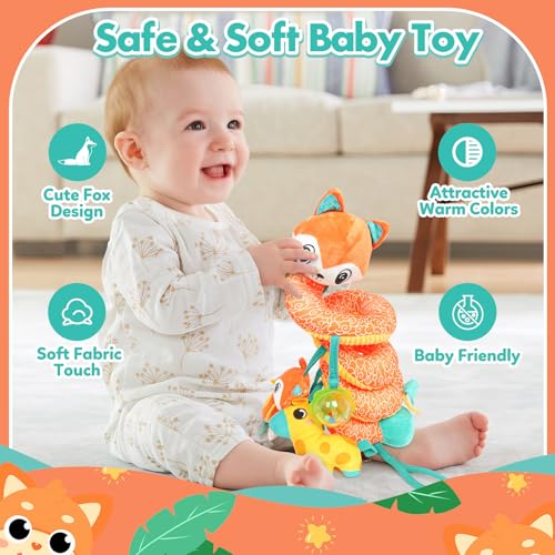 GKDOMS Baby Car Seat Toys Spiral Hanging Stroller Activity Toy for 0+Months - style: Fox