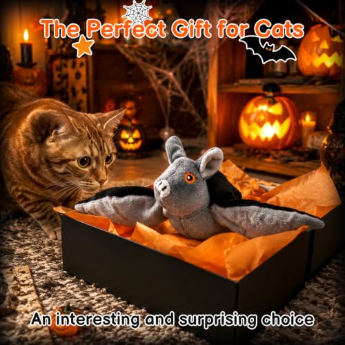 Flying Bat Dog Toy, Flying Bat Toy for Dogs, Flapping Bird Interactive Cat Toy, Cute Flapping Wings Electric Teasing Cat/Dog Toy, Hanging and Ground Play