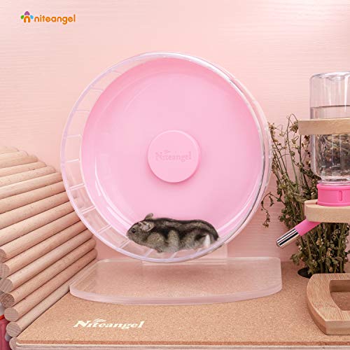 Niteangel Super-Silent Hamster Exercise Wheel: Quiet 8.2 inch Running Wheel - color: Pink, size: Small