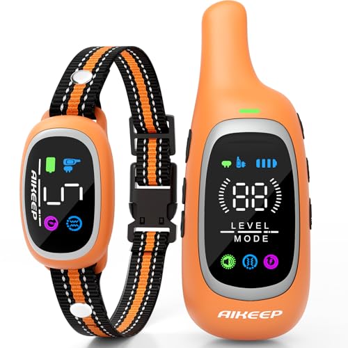 2-in-1 Dog Shock Collar and Bark Collar for Dogs – 3300FT Dog Training Collar with Remote, IP67 Waterproof e Collar with Anti-Bark/Beep/Vibration/Shock Modes for Small Medium Large Dog(8-120Lbs) - color: Orange