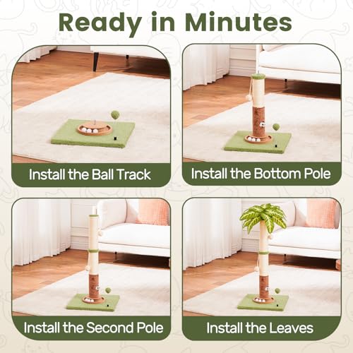 Cat Scratching Post for Indoor Large Kitten Scratch, 35" Tall