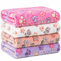 Tatuo 4 Pcs Fleece Dog Blankets for Puppy Cat, Mixed, 36 x 36 in, Paw - color: Mixed, size: 36 x 36 in
