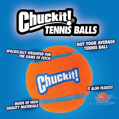 Chuckit! Dog Tennis Ball Toy, Medium 2.5in, 4 Pack, for 20-60lbs Dogs - size: Medium - Pack of 4