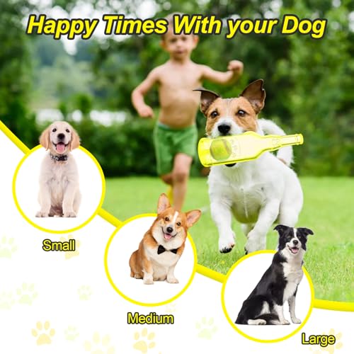 Water Bottle Dog Toy for Aggressive Chewers, Cute Squeaky Indestructible Water Bottle Dogs Chew Toys for Medium/Small Dogs Interactive Dog Toys to Exercise and Accompany (Yellow) - color: Yellow