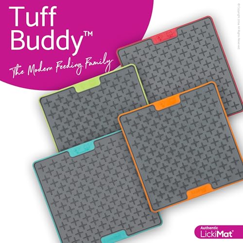 LickiMat Tuff Buddy Slow Feeder Lick Mat for Dogs, Turquoise, Boredom Aid - color: Turquoise