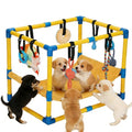 Puppy Play Gym with 8 Hanging Toys - color: Yellow, size: 22.28x16.65x17.71in