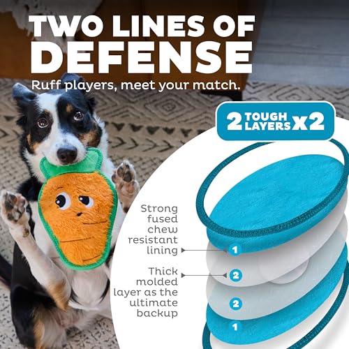 Outward Hound Tough Skinz Durable Chew Plush Squeaky Dog Toy, Carrot, 9.8" - color: Carrot, size: Medium