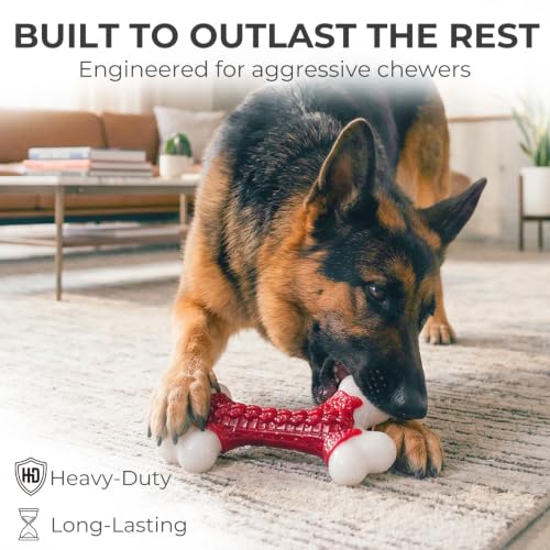 Kseroo Tough Dog Chew Toys for Aggressive Chewers 20-90lbs, Red - color: 1PC-Beef-Red