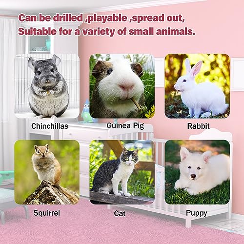 BWOGUE Bunny Tunnel Bed, 2-in-1 Collapsible Rabbit Tunnel Hideout with Mat - color: Red