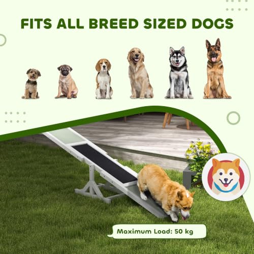 PawHut Wooden Dog Agility Seesaw for Exercise 71" L x 12" W x 12" H White - color: White, size: 70.75" x 11.75" x 11.75"