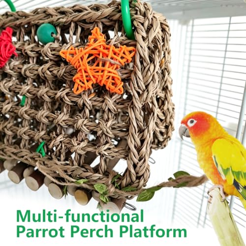 Handwoven Bird Bed for Cage,Breathable Bird Hammock Tent(DIY bridge) - color: DIY