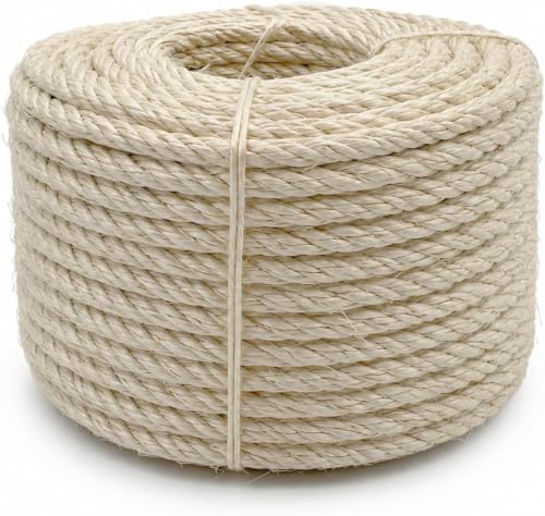 Sisal Rope for Cat Scratching Post 1/4 Inch x 100 ft Twine - size: 1/4" × 100FT