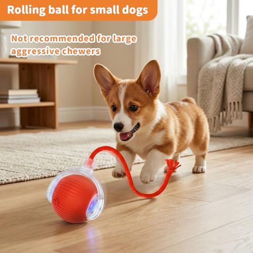Cat Toys for Indoor Cats Smart Automatic Ball Moving Chase Dogs Toy, Red - color: A1-Red