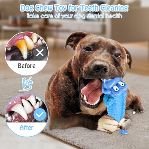 Jeefome Tough Dog Chew Toys for Aggressive Chewers - color: Pure Blue