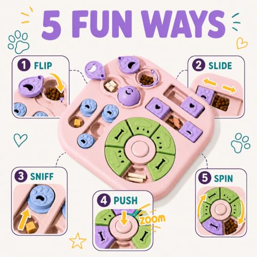 Interactive Cat Puzzle Toy, Maze Slow Feeder, 11.02 in - color: light pink