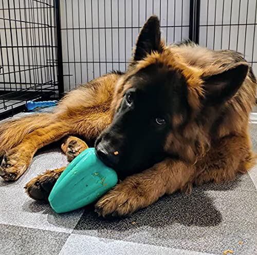Chew King by Mammoth Premium Treat Dispensing Dog Toy, Durable Natural Rubber Chew Toy, Safety Air Vent, Interactive Enrichment Toy for Aggressive Chewers, Medium Pack of 2- Teal - color: 2-Pack Treater (Teal), size: Medium