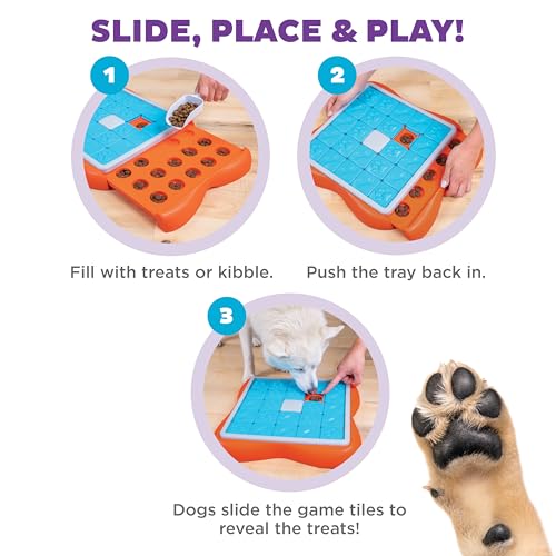 Outward Hound Nina Ottosson Challenge Slider Dog Toy Treat Puzzle, 14.7" - color: Challenge Slider (Orange, Blue), size: 1 Count (Pack of 1)