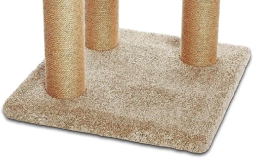 Amazon Basics Cat Tree Tower - Multi-Level Climbing Activity Center for Indoor Cats & Kittens with Scratching Posts, Platform, Jute Rope, Large (45.9"H), Beige - size: Large