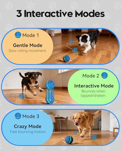 Smart Interactive Dog Balls, Automatic Moving Ball for Medium Dogs, ETPU New Material, Motion Activated Rolling & Rotating Bouncy Toy for Dog Enrichment & Stimulation（Deep Blue） - color: Deep Blue
