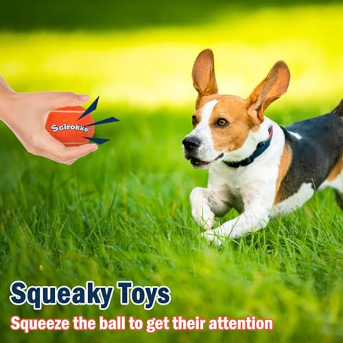 Tennis Balls for Dogs - Squeaky Bouncy Ball Toys 2.5 inches 12 Pack for Indoor Playing and Outdoor Interactive Fetch Training