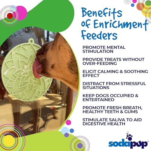 SodaPup Lotus eMat – Durable Enrichment Feeder Made in USA from Non-Toxic, Pet-Safe, Food Safe Rubber for Mental Stimulation, Avoiding Overfeeding, Fresh Breath, Digestive Health, Calming, & More - color: Lotus eMat Light Green