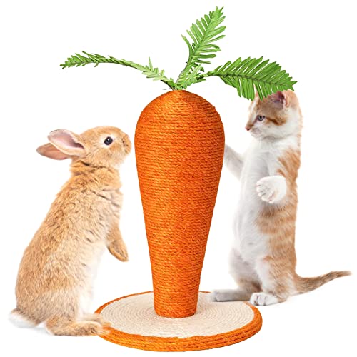 Fhiny Rabbit Scratching Toy, Sisal Carrot Shaped Bunny Scratching Post - style: Carrot Scratch Toy