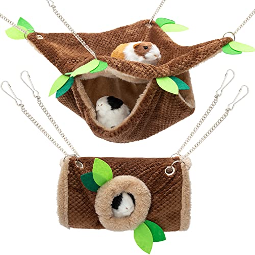 Guinea Pig Hideout, Hammock & Tunnel, Washable Cage Accessories - size: One Size with Chain