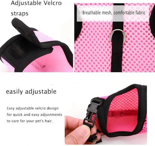 Rabbit Harness with Leash Set Escape Proof, Soft Bunny Mesh Vest Black XL - color: Black, size: XL (Neck:7"-11.5" Chest:9.8"-15.7")