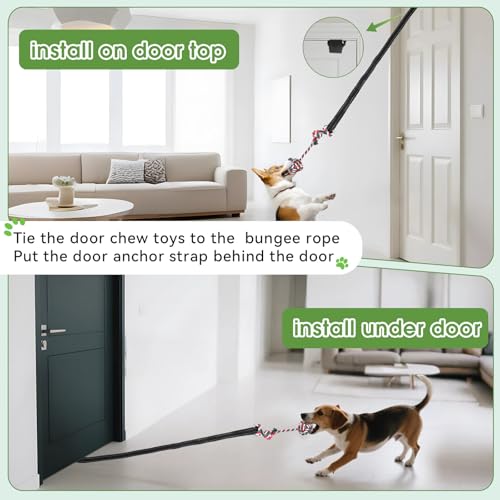 HOPET Dog Outdoor Bungee Hanging Toy, Tether Tug of War Toys for Medium to Large Dog to Exercise, Durable Interactive Tug Toy, Dog Rope Toys
