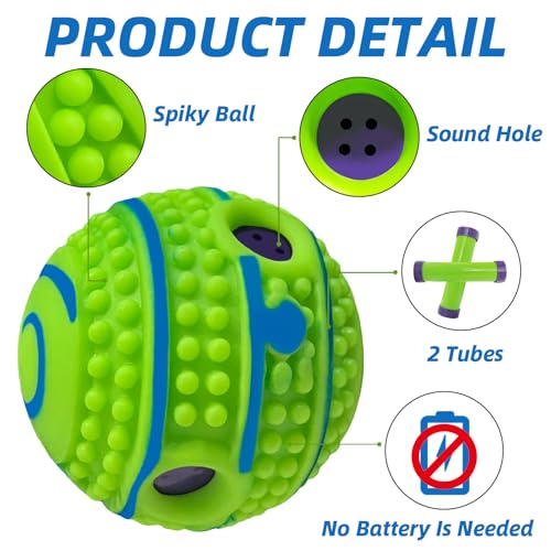 Spiky Interactive Dog Toys Ball, L, 3.94 in (10 cm) - color: Spiky, Straight, size: L 3.94 in (10 cm)