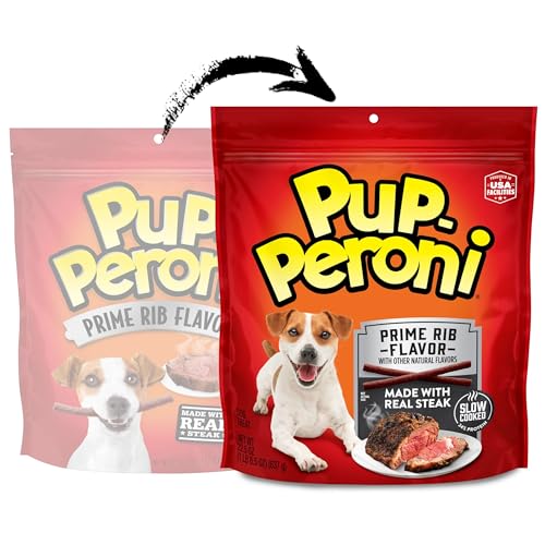 Pup-Peroni Prime Rib Flavor Dog Treats, Bag 1.41 Pound (Pack of 4) - size: 1.41 Pound (Pack of 4)
