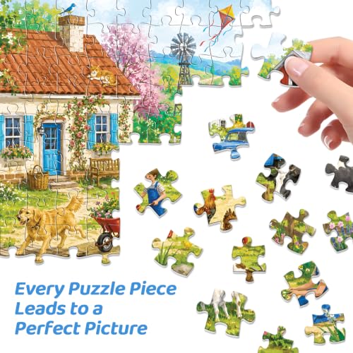 500 Piece Puzzles for Adults,Spring Country Farm Jigsaw Puzzles 500 Pieces - color: Country Farm
