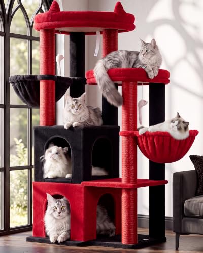 Globlazer Gothic Cat Tree Tower for Indoor Cats Large Adult, S63, Goth - color: Gothic, size: XXL