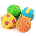 SCHITEC Squeaky Dog Toys, [4 Pack] Interactive Dog Balls with Squeaker for Medium Dogs, 2.8'' Soft Latex Rubber Bouncy Fetch Play Ball Toy - size: Medium 2.8"