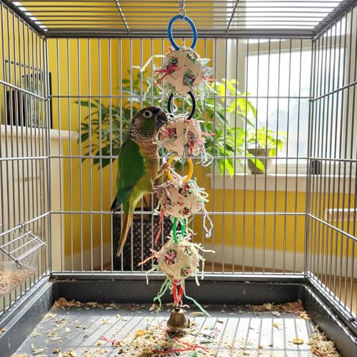 Bird Toy Bamboo Ball Shredded Paper Parrot Foraging Tearing Climbing