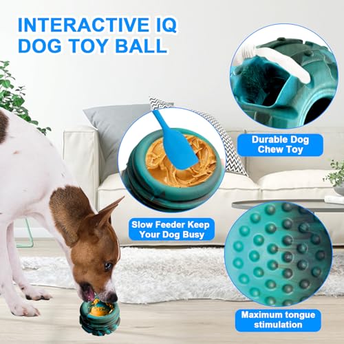 Yipetor Interactive Dog Chew Toy, Large Enrichment Frozen Treat Lick Ball - color: Classic Blue, size: Medium