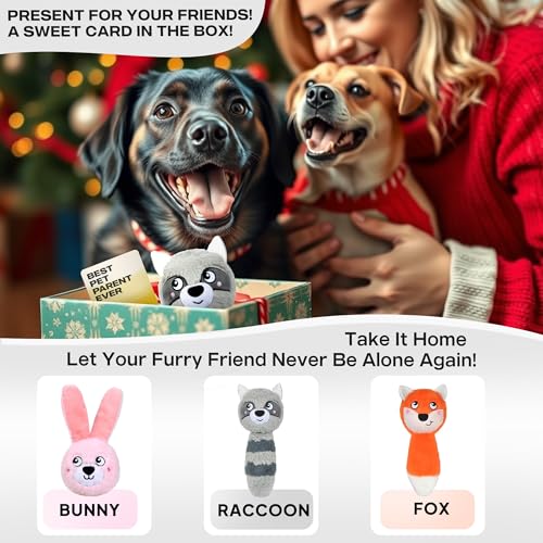 Fida Squeaky Dog Toys for Aggressive Chewers, 3 in 1, Tough Dog Ball - color: Grey Raccoon
