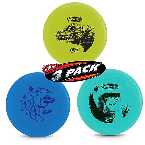 Wham-O Frisbee Cool Flyer - 130 Grams -9.95" Flying Disc - Disc Golf - Lightweight Durable Disc Set - color: 3 Pack ( Grey + Green + Blue )