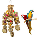 MYFAMIREA Parrot Chewing Toys Bird Toys Natural Wood Bird Toys Parakeet Cage Hammock Hanging Toy for Parrots, Cockatoos, African Grey, Cockatiels Small and Medium Birds - color: Natural