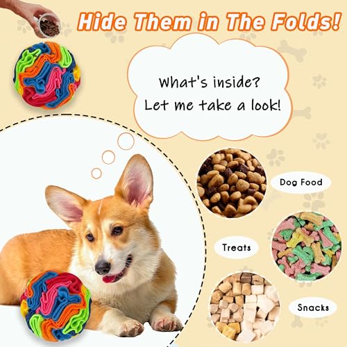ABULL 7.9" Snuffle Ball for Dogs, Interactive Puzzle Toy & Slow Feeder - size: Large