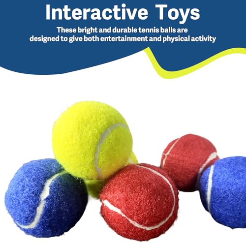 1.5" Small Tennis Balls for Dogs - Cat Toy 3 Colours and Pack of 12 Mini Tennis Balls for Small Dogs